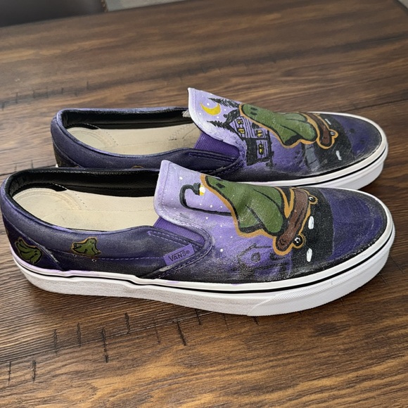 Vans custom hand painted men’s size 10 signed PJ 23 green ghost on skateboard - Picture 3 of 13